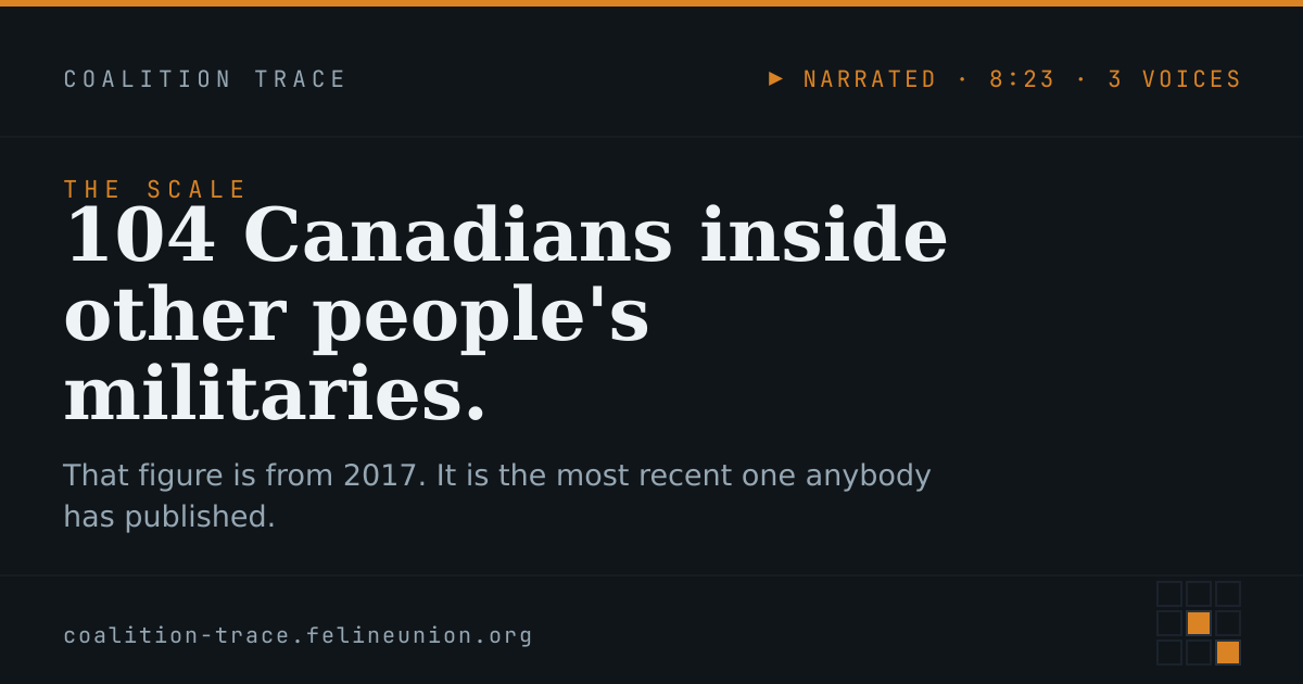 104 Canadians inside other people's militaries.