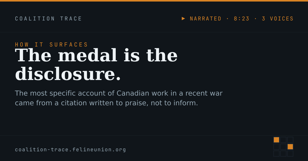 The medal is the disclosure.